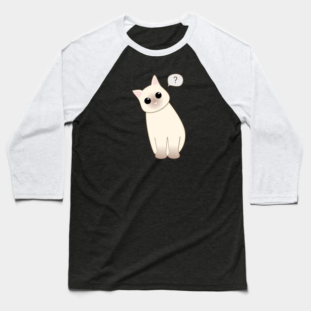 Confused Cat Baseball T-Shirt by NoviceNatan